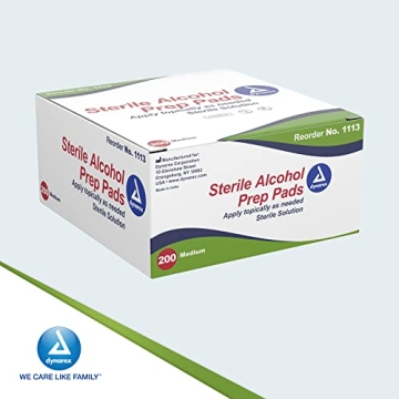 Dynarex 1113 Alcohol Prep Pads - Sterile Wipes, 200 Count