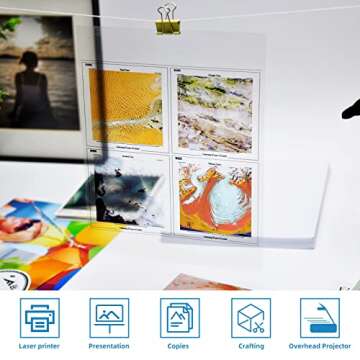 Uinkit Laser Transparency Film 100 Sheets for Laser Printers