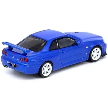 Inno Models Skyline GT-R (R34) V-Spec II NUR RHD Bayside Blue 1/64 Diecast Model Car