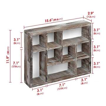 Rustic Multi-Slot Shelf Display for Home Decor