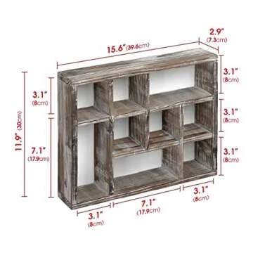 Rustic Multi-Slot Shelf Display for Home Decor