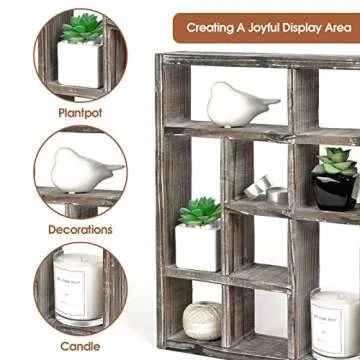 Rustic Multi-Slot Shelf Display for Home Decor