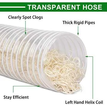 HOSOM 2 1/2" x 10' Dust Collection Hose for Woodshops