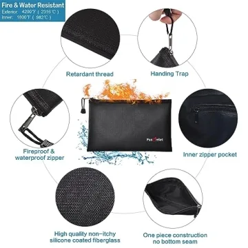 Fireproof & Water Resistant Document Bags for Safe Storage