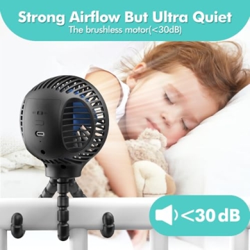 HomeLifairy Portable Stroller Fan with Flexible Tripod