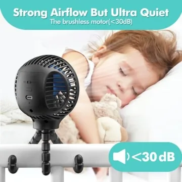 HomeLifairy Portable Stroller Fan with Flexible Tripod