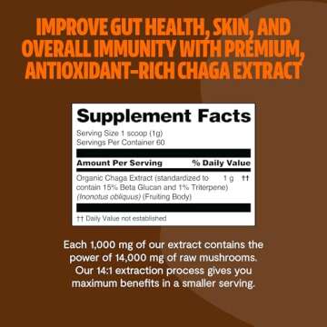 FreshCap Chaga Mushroom Powder - Immune Support 14,000mg