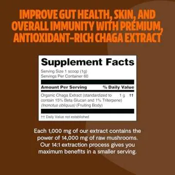 FreshCap Chaga Mushroom Powder - Immune Support 14,000mg