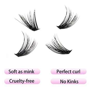 Cluster Lashes 240pcs 40D DIY Eyelash Extension D Curl Long Individual Lashes Mixed Tray Faux Mink Lash Clusters Extensions 0.07 0.10 Black (40D-0.07D-9-16mm)