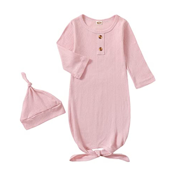 NZRVAWS Organic Cotton Baby Gown Set for Newborns