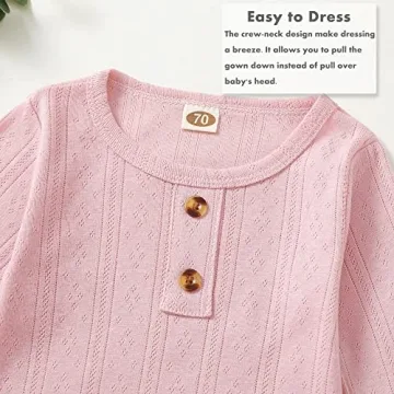 NZRVAWS Organic Cotton Baby Gown Set for Newborns