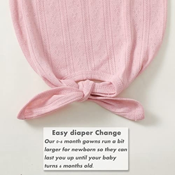 NZRVAWS Organic Cotton Baby Gown Set for Newborns