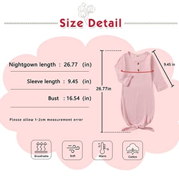 NZRVAWS Organic Cotton Baby Gown Set for Newborns