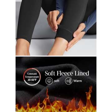 BALEAF Women's Fleece Lined Leggings with Pockets - Stylish Cozy Winter Wear for Active Women