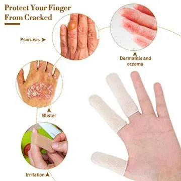 50 Pieces Cotton Finger Cots Finger Toe SleevesThumb Protector Fingertips Protective Cushion, Moisture Wicking (5 cm/ 2 Inch, 7.6 cm/ 3 Inch)