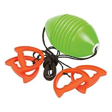 Toysmith Get Outside Go! Zip Ball, Zip Line Football Tug-of-War, For Boys & Girls Ages 5+