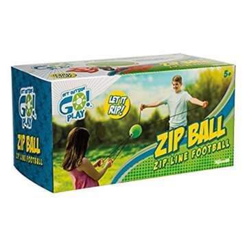 Toysmith Get Outside Go! Zip Ball, Zip Line Football Tug-of-War, For Boys & Girls Ages 5+