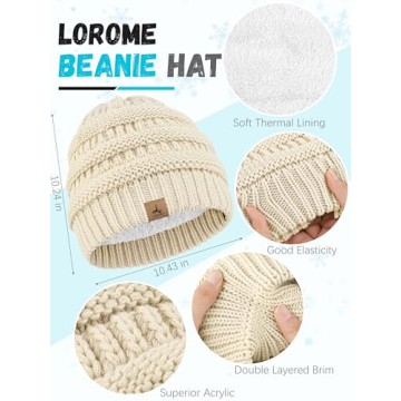 Cozy Winter Beanie Hat Scarf Gloves Set for Adults
