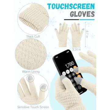 Cozy Winter Beanie Hat Scarf Gloves Set for Adults