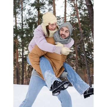 Cozy Winter Beanie Hat Scarf Gloves Set for Adults