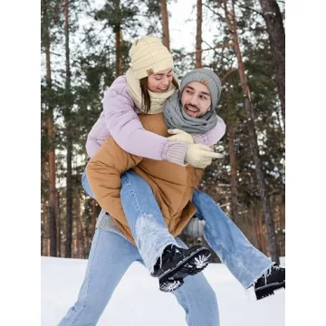 Cozy Winter Beanie Hat Scarf Gloves Set for Adults