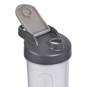 Amazon Basics Protein Shaker Bottle with Mixer Ball, Cups for Shakes, 20 oz, 2-Pack, Gray, 11.8x9x23 cm