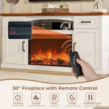 ALLSTAND Electric Fireplace TV Stand - Modern Farmhouse Design