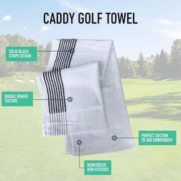 E9 Golf Caddy Towel - 22" x 44" Large Golf Towel