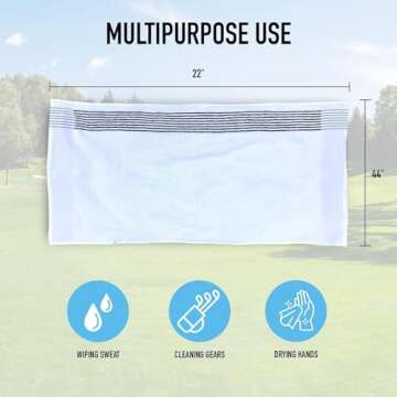 E9 Golf Caddy Towel - 22" x 44" Large Golf Towel