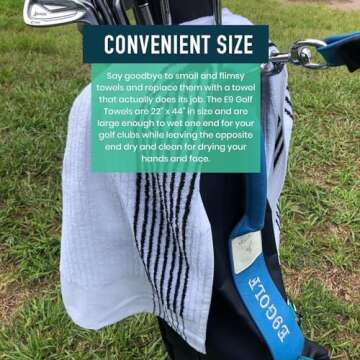 E9 Golf Caddy Towel - 22" x 44" Large Golf Towel