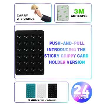 BIAJIYA Suction Phone Card Holder, Phone Wallet for iPhone and Android, Hands-Free Sticky Phone Grip...