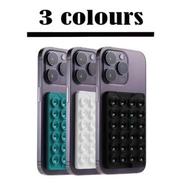 BIAJIYA Suction Phone Card Holder, Phone Wallet for iPhone and Android, Hands-Free Sticky Phone Grip Card Holder Stick On Phone Case for Videos and Selfies (Black+White+Green)