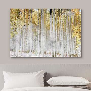 wall26 - Trees with Yellow Leaves - Canvas Art Wall Art - 32"x48"