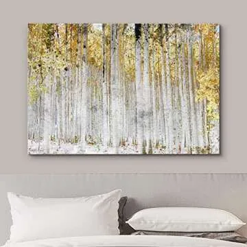 wall26 - Trees with Yellow Leaves - Canvas Art Wall Art - 32"x48"