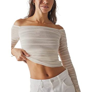 Trendy Y2k Off Shoulder Long Sleeve Tops for Fashion Lovers