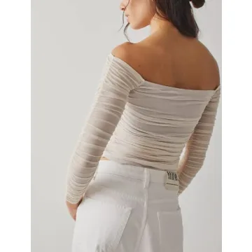 Trendy Y2k Off Shoulder Long Sleeve Tops for Fashion Lovers