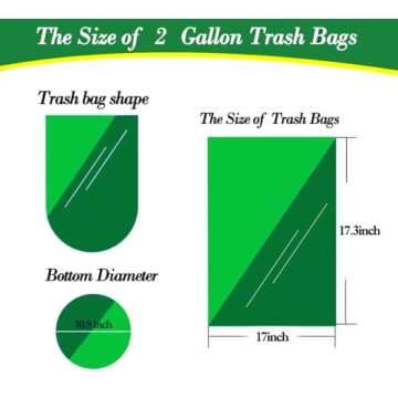 Hommaly 120 pcs 2 Gallon Small Clear Trash Bags - Strong, Unscented & Eco-Friendly