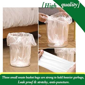 Hommaly Mini Clear Trash Bags - 120 Count Strong & Eco-Friendly