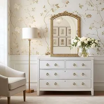 Barnyard Designs Vintage Gold Mirror - Ornate Antique Victorian Metal Mirror - French Baroque Style for Living Room, Bedroom, Bathroom (24" x 36")