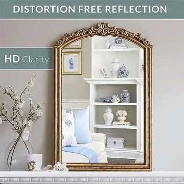 Barnyard Designs Vintage Gold Mirror - Ornate Antique Victorian Metal Mirror - French Baroque Style for Living Room, Bedroom, Bathroom (24" x 36")