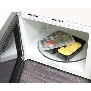 6 Pack - SimpleHouseware 3 Compartment Food Grade Meal Prep Storage Container Boxes (36 ounces)