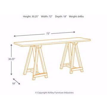 Vennilux Console Table - Vintage Casual Light Brown