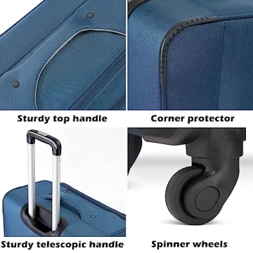 Coolife 4 Piece Luggage Set TSA Lock Spinner Suitcases