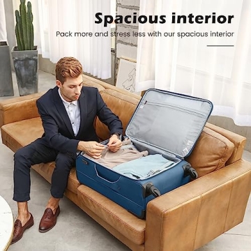 Coolife 4 Piece Luggage Set TSA Lock Spinner Suitcases