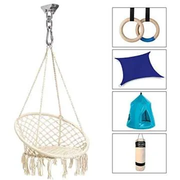 Hammock Hanging Chair Kit 1000LB Safe Heavy Duty Swing
