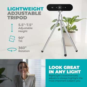 Logitech Brio 4K HD Webcam with Microphone for Desktop with Tripod & Universal Mount - USB Computer Camera - Ultra Pro Wide Angle Webcam Streaming for Meetings & Gaming