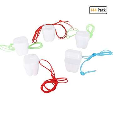 Teeth Storage Box, YOUYA DENTAL Lovely Baby Milk Tooth Fairy Box Tooth Organizer Teeth Save Box Container with Necklace Case Gift