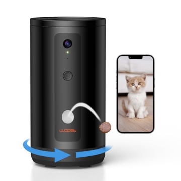 WOPET 300° Dog Camera with Treat Dispenser, [New 2024] 5G WiFi Pet Camera Treat Tossing for Cats an...