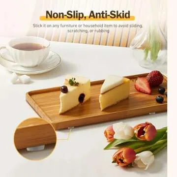 QUEENTI Silicone 160 Pcs Cabinet Door Bumpers Round, 1/2" Diameter Self Adhesive Clear Cupboard Door Drawer Bumpers for Kitchen Cabinets Cutting Boards Picture Frames