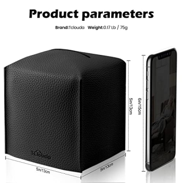 Tclouda PU Leather Tissue Box Cover for Stylish Décor